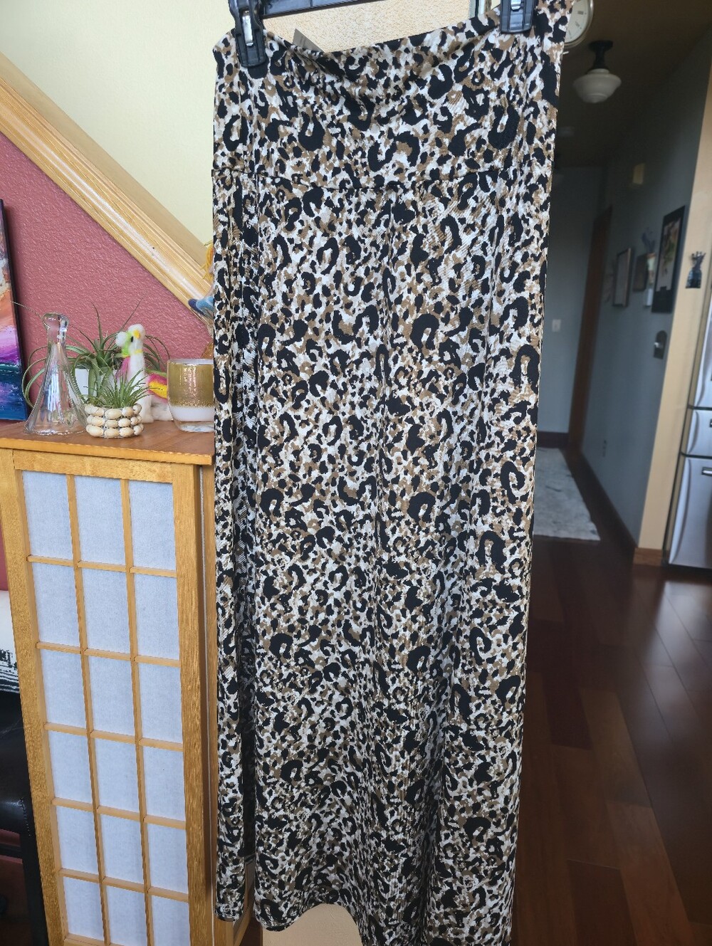NWT Loveappella Cheetah Print Roll Top Maxi Skirt/midi Dress Size Medium